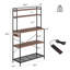 Support pour 5 boulangeries avec prises électriques, support pour micro-ondes 39 pouces et bar à café, rangement pour la cuisine, bois d'ingénierie en noyer, solide stabilité Organisation: support, tablette en bois-128935122