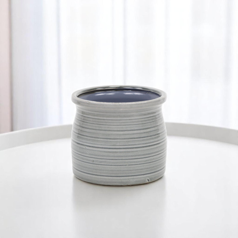 Pot à fleurs rond gris patiné 51 oz