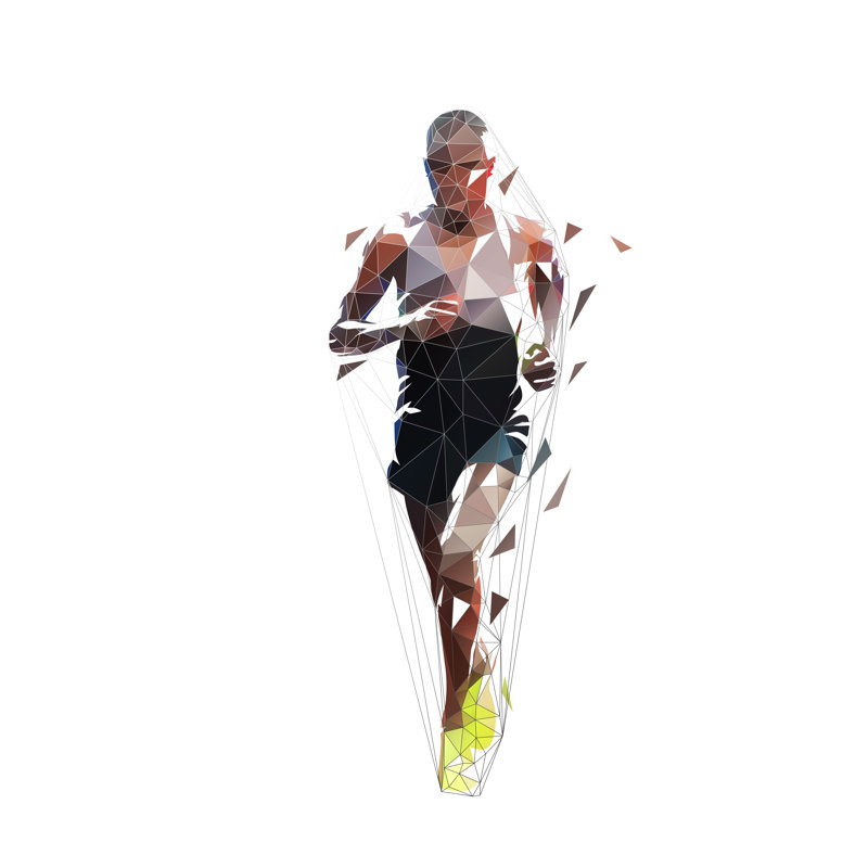 Marathon Runner - Wrapped Canvas Print, 30cm H x 30cm W x 3.8 cm D
