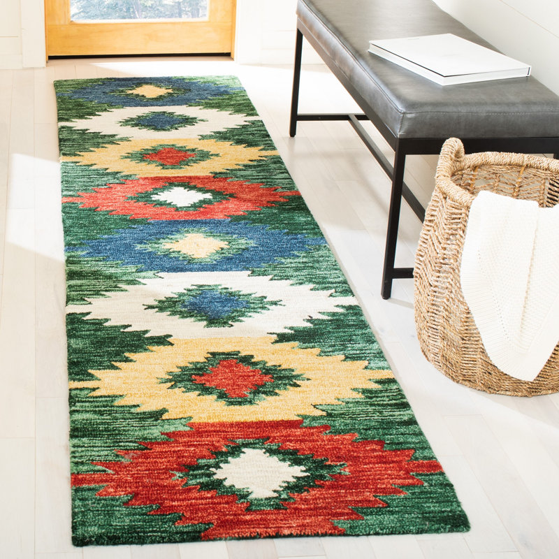 New Bedford Hand Tufted Wool Southwestern Rug, Runner 2'3" x 9'
