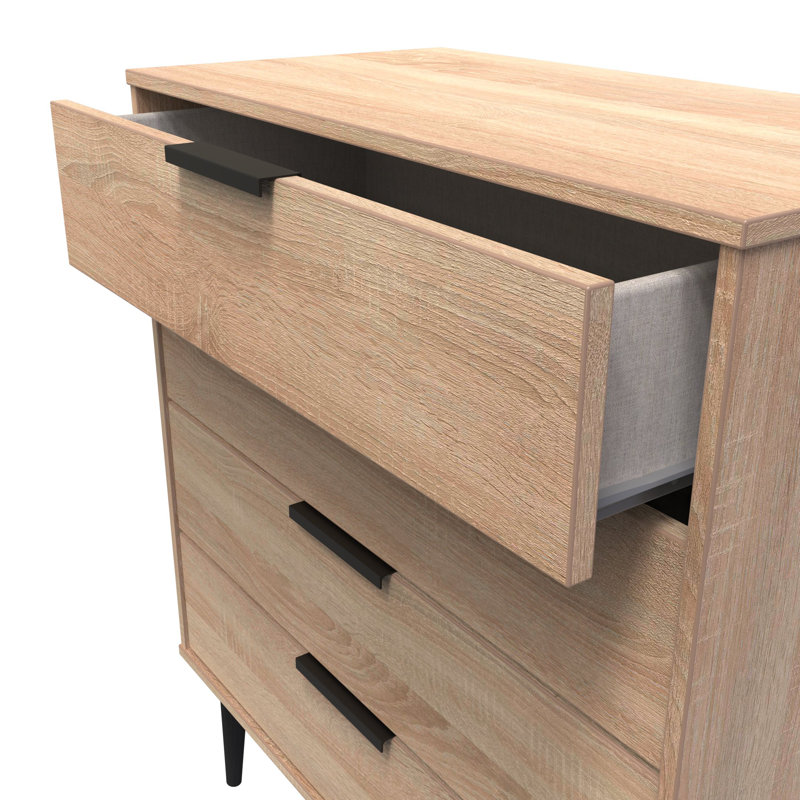 Turah 4 Drawer Chest (Ready Assembled), Brown