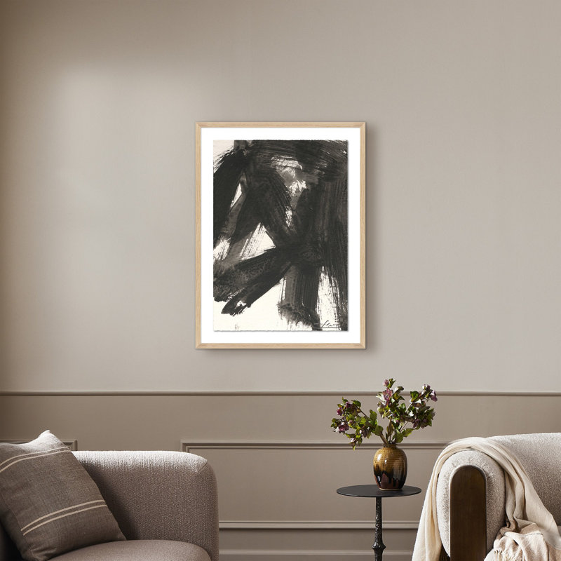 No. 16 Painting by Valeria Sidanez, 32" H x 24" W, Black Maple Framed