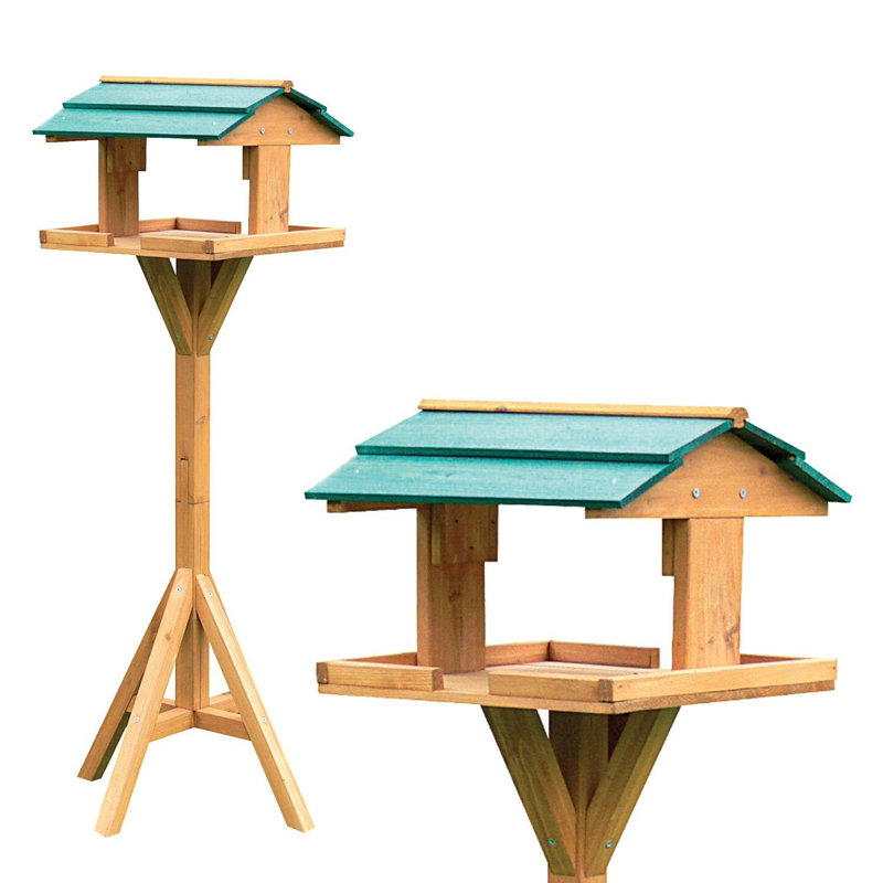 Gurley Wood Freestanding Hopper Bird Feeder