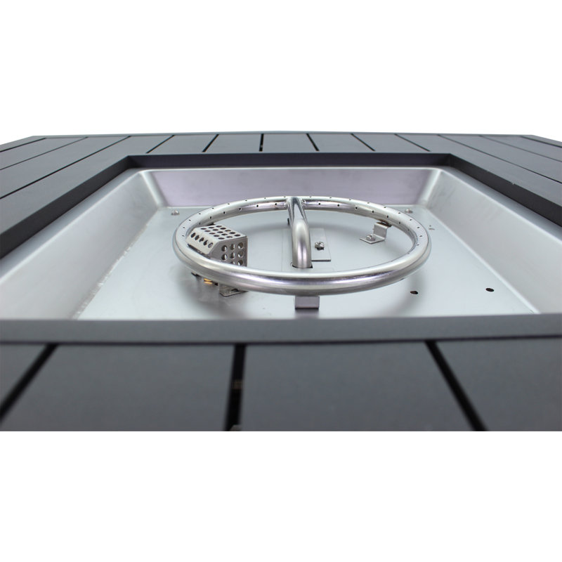 Table de foyer d'extérieur au propane en aluminium H 25 po x l 42,99 po