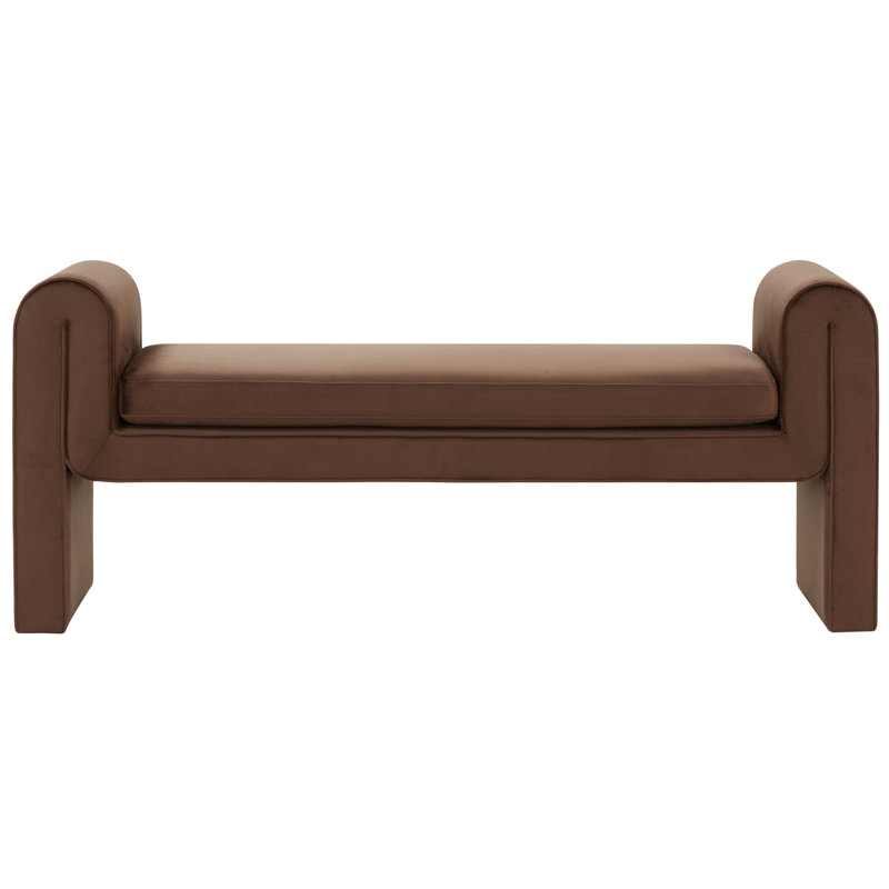 Garth Velvet Bench, Dark Brown
