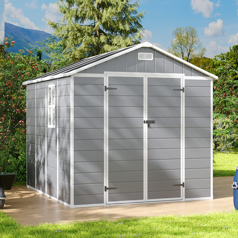 Grey Plastic Outdoor Storage Shed