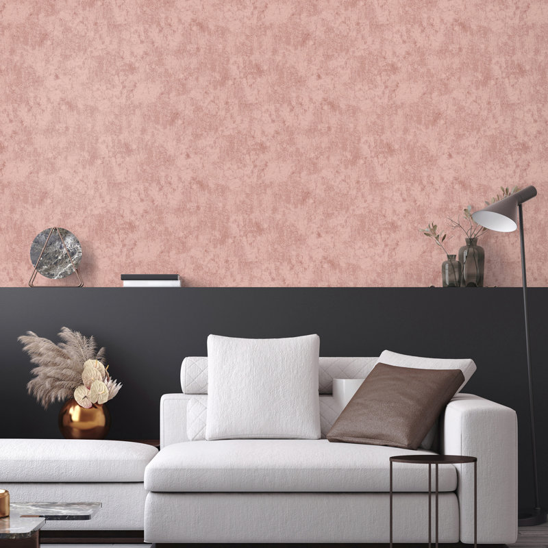 Thaler Shimmery Plain Texture 10.05m x 53cm Wallpaper Roll, Pink