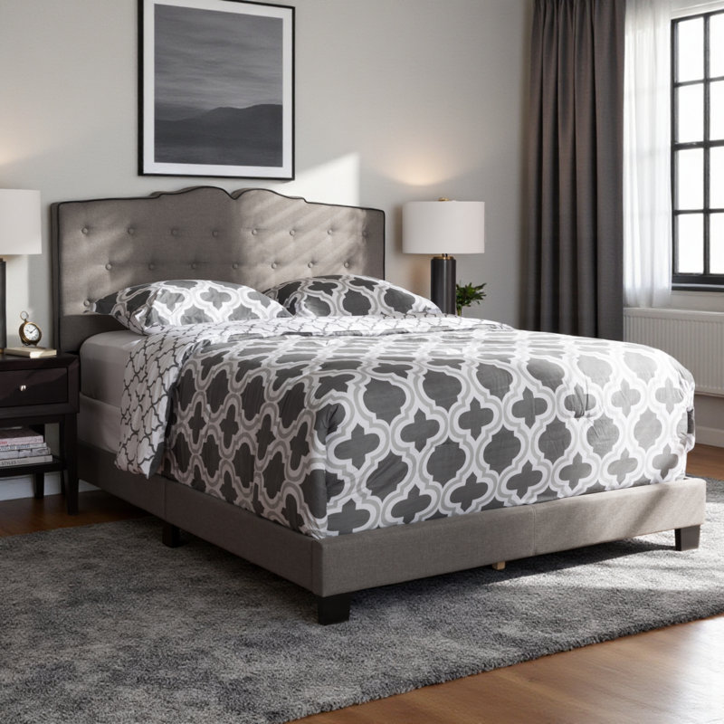 Gandert Upholstered Standard, Full Bed, Light Grey 50.9'' H X 58.6'' W X 78.9'' L, Full, Gray