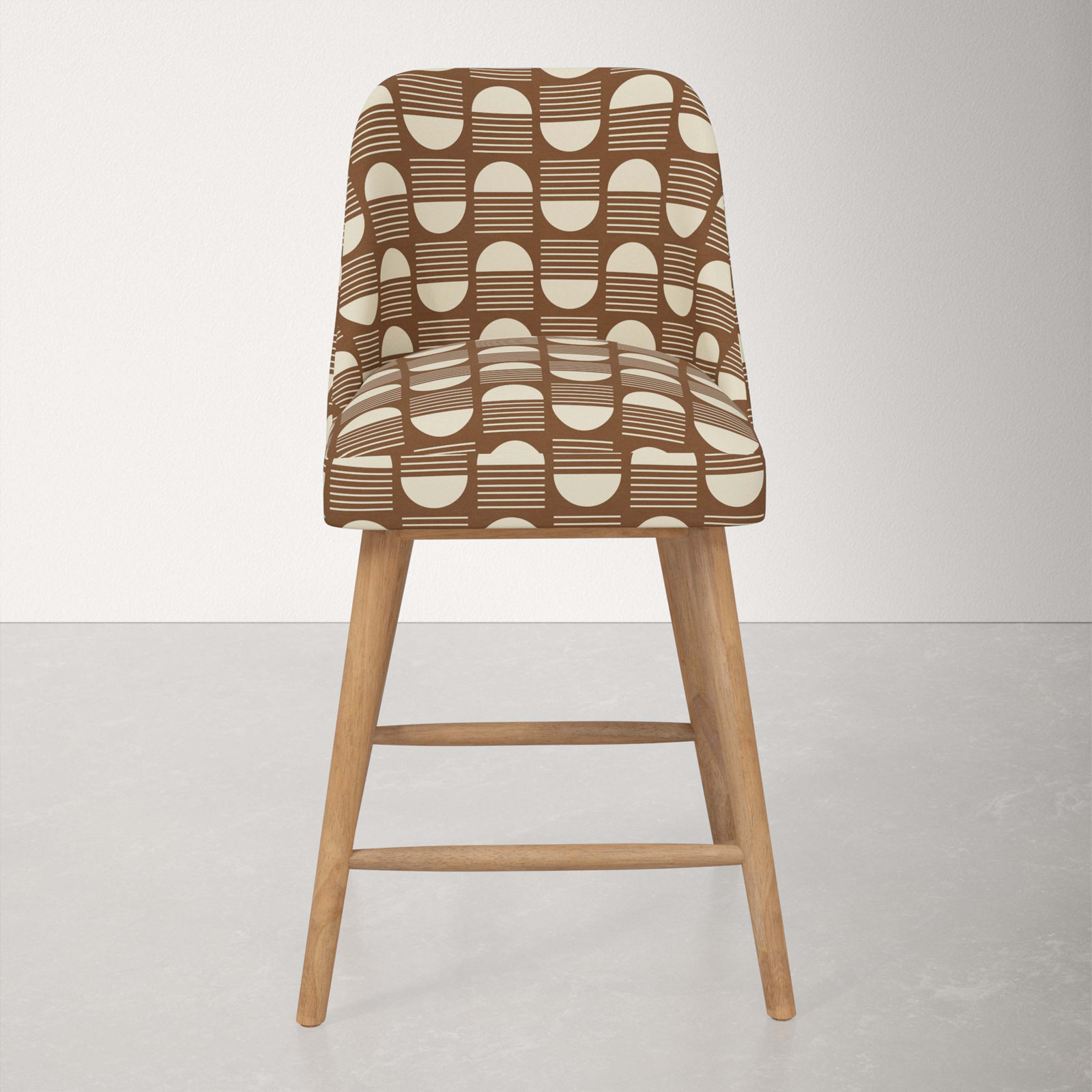 Gallie Bar & Counter Stool, Counter Stool (27” Seat Height), Natural Wood, Sunrise Camel