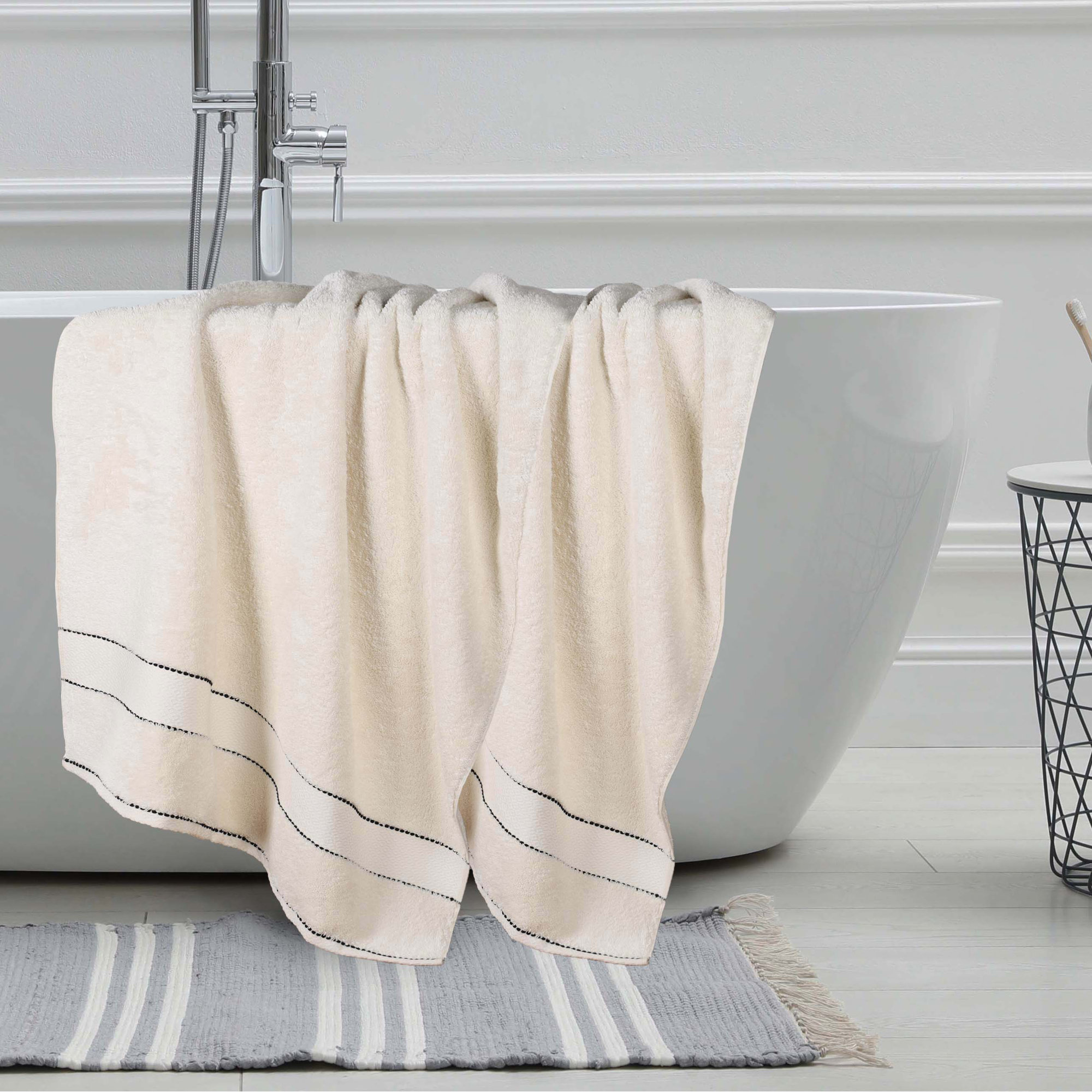 Abrianna Egyptian Giza Cotton Bath Sheet, Ivory