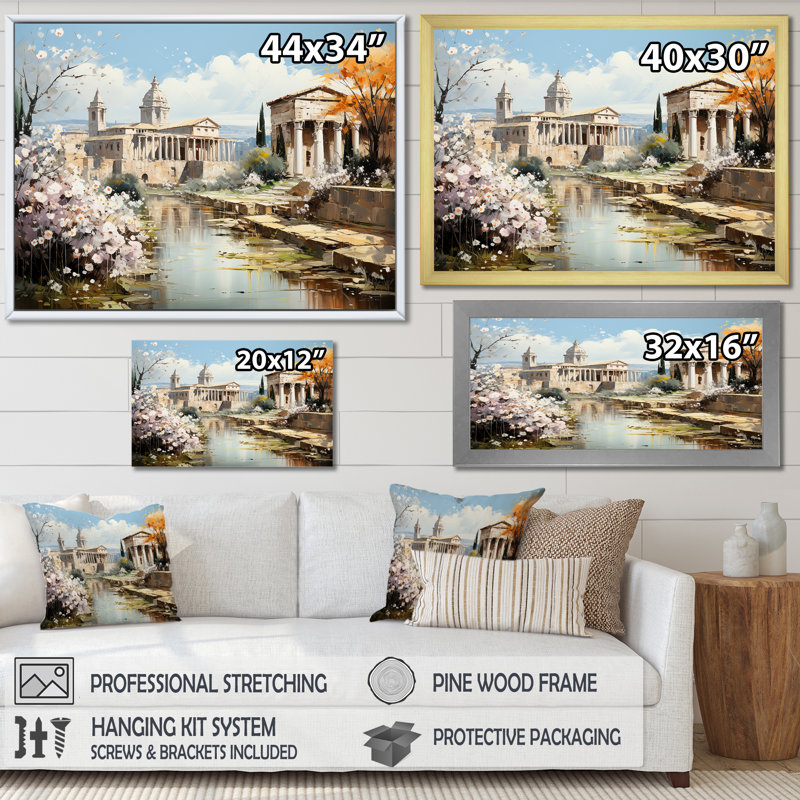 Sprintime Empire romain paysage I - Italie, art mural, Toile tendue, H 24 po x l 32 po x P 1 po