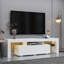 Meuble télé moderne blanc, 20 lumières DEL avec télécommande-925174078