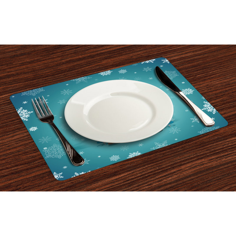 Dawna Snowman Skiing Snowflakes Fun Placemat