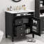 Meuble-lavabo moderne 30 po avec lavabo en céramique, armoire de rangement à 3 tiroirs et rangement noir-632933204-632933209