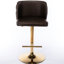 Chaises de bar pivotantes à hauteur de siège réglable - Pu moderne revêtu de tissu d'ameublement, de dossier, pour la maison et l'îlot de cuisine (brun, 2 brun, rembourré avec dossier, et de-2113907403-2113907405