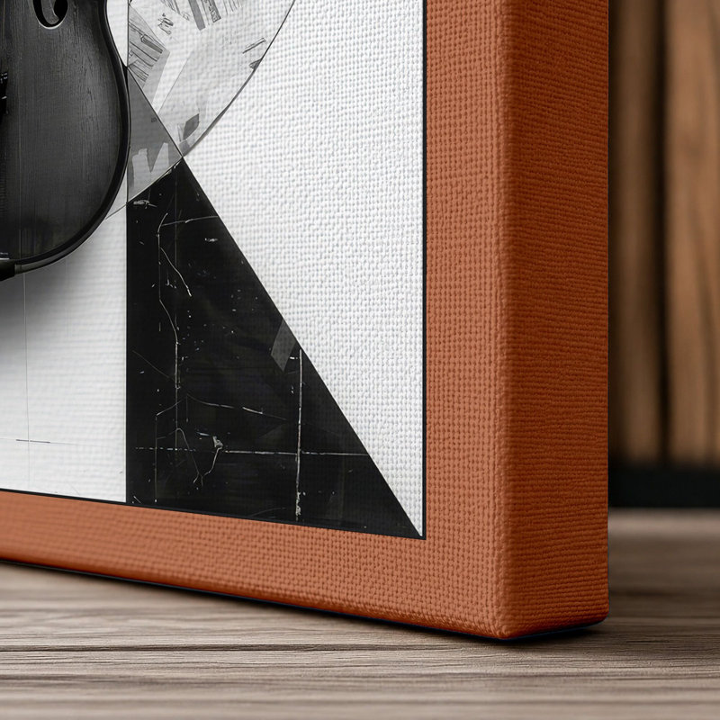 Violin Symmetry Modern - Wrapped Canvas, 18x12 - 45.7 x 30.5 cm, Terracotta Border