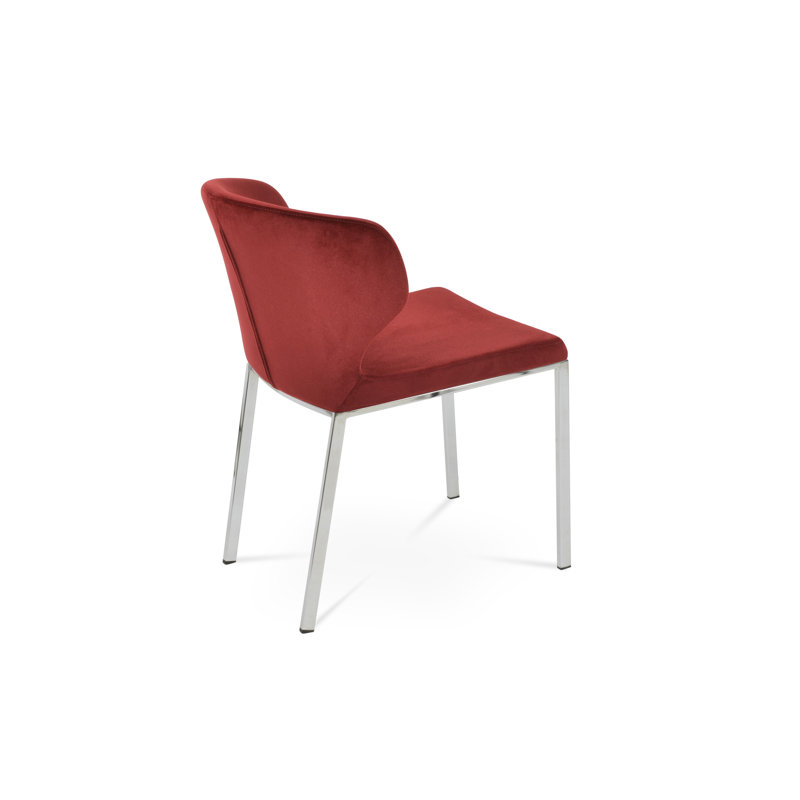 Amed Plus Metal Dining Chair, Velvet Cherry