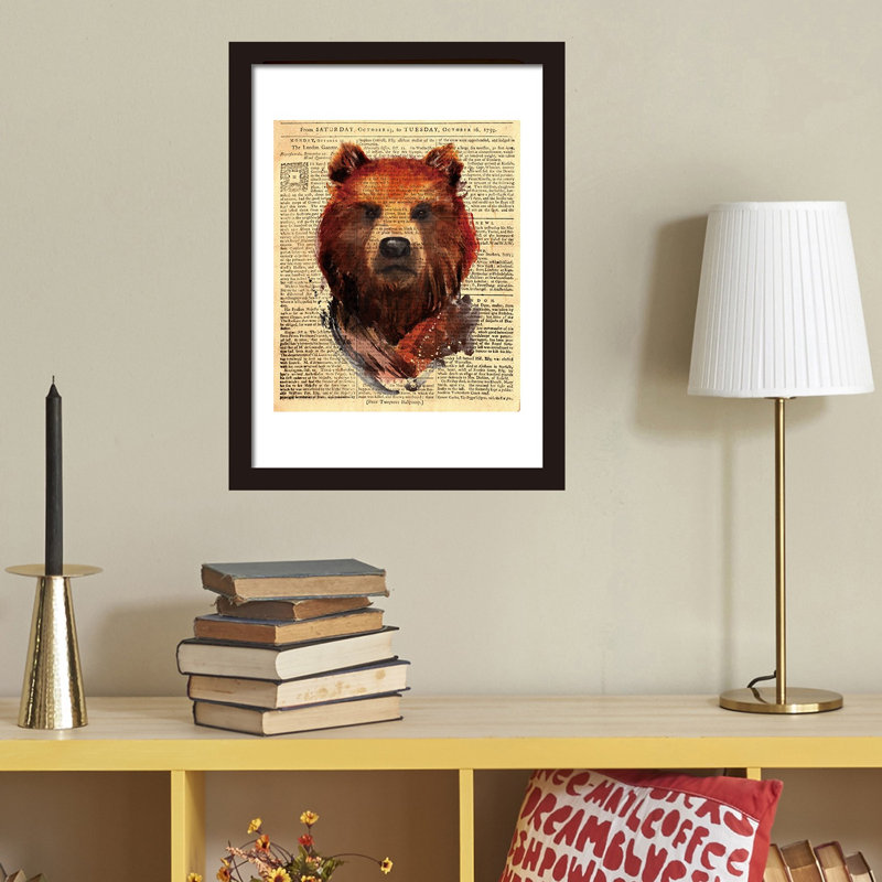 Ours journal papier sticker mural Ervin