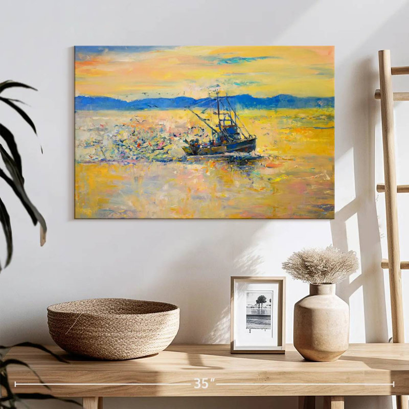 Bateau à crevettes Mehar, H 16 po x l 24 po