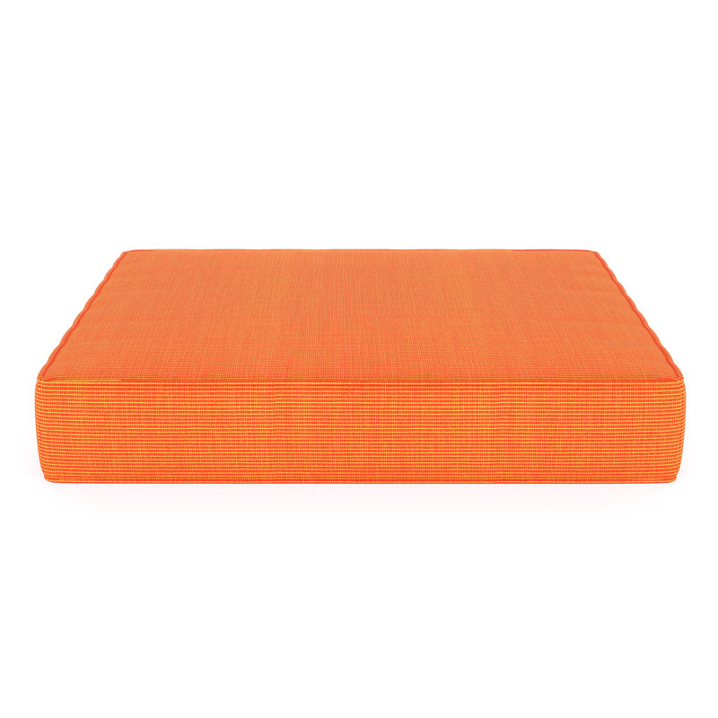 Lotta Lotta Sunbrella® Outdoor Ottoman Cushion, 23.5" W x 20.5" D, Sunbrella® Canvas Tangerine