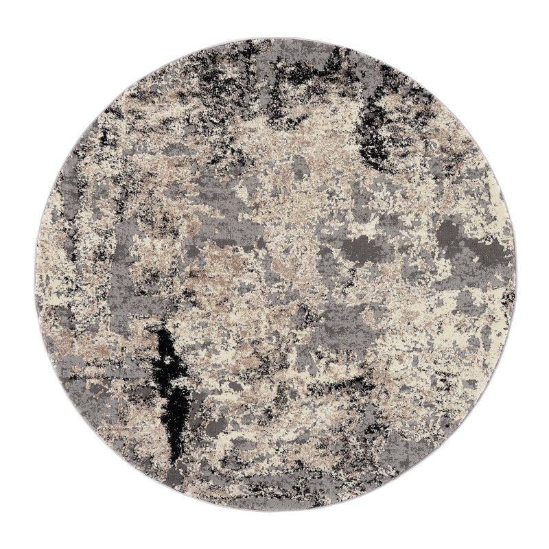 Colegrove Shaggy Grey Rug, Round 200cm