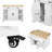 47 inch Kitchen Island with Extendable Dining Table, Rubber Wood Veneer Kitchen Table with Internal Storage Rack, Power Outlet, Kitchen island with Storage 2 Drawers 2 Cabinet-1409146491