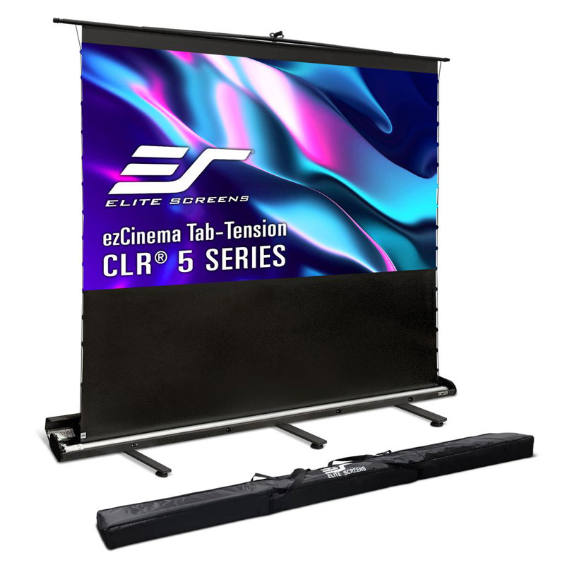 ezCinema Tab-Tension CLR® 5,123" Diagonal, 16:9,Portable Floor Pull-Up Ultra-Short Throw Ceiling Light Rejecting Front Projector Screen