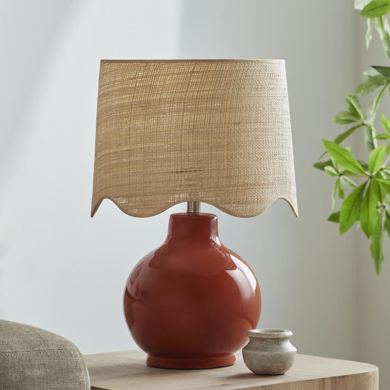 Lampe de table Canvey Maura, Tanné, Orange, H 22 po x l 15 po x P 15 po
