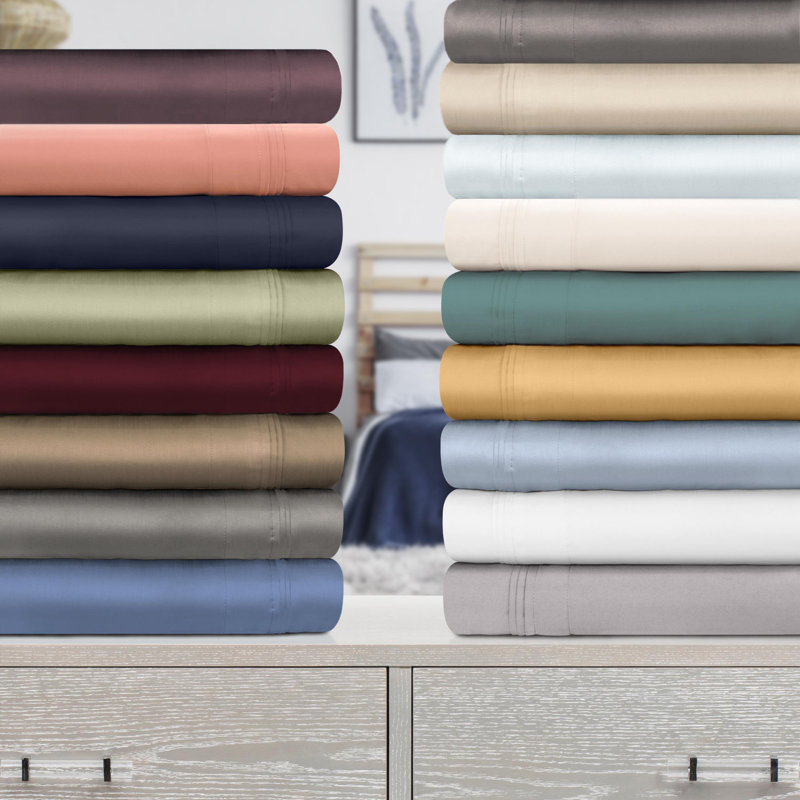 Bowning Simba Egyptian Cotton Deep Pocket Solid Luxury 1000 Thread Count Sheet Set, King Sheet Set with 2 Pillowcases, White