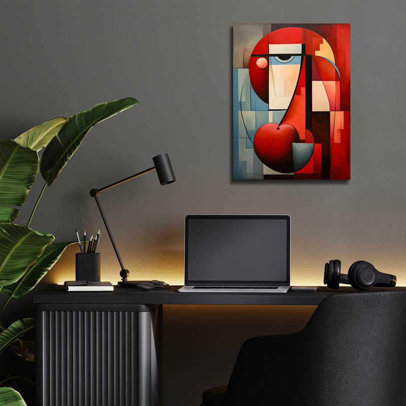Art mural en verre Ivy Bronx «The Abstract Face» par Andreas Magnusson, H 16 po x l 12 po x P 0,13 po