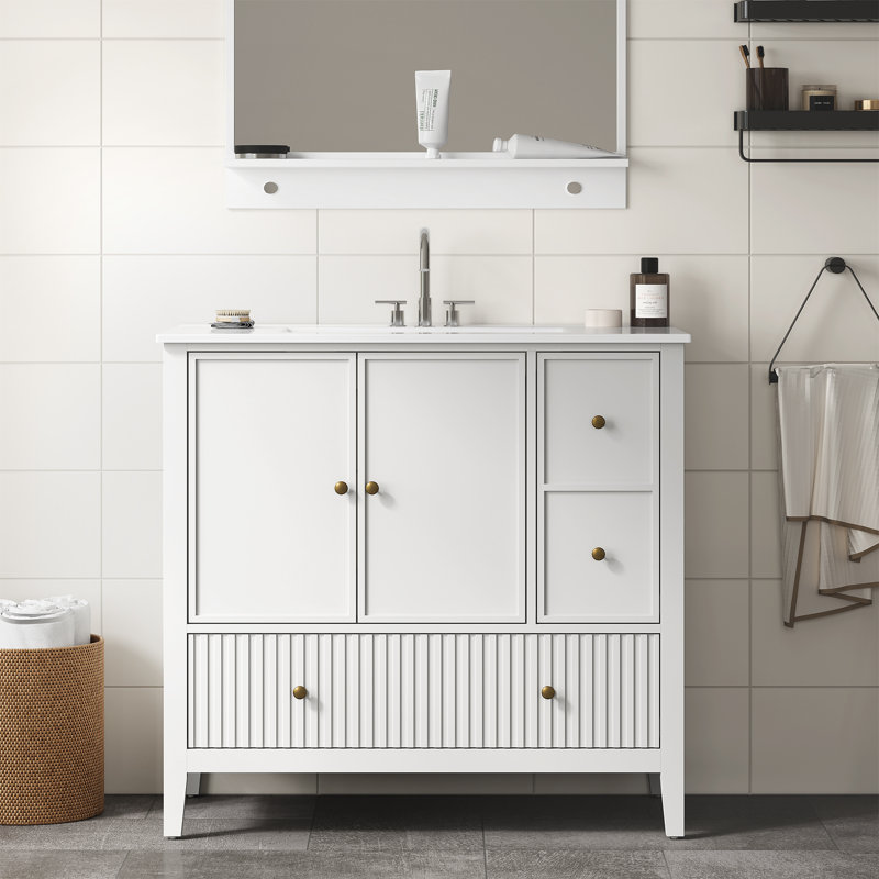 Meuble-lavabo simple 36 po avec plateau en céramique