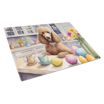 Decorating Easter Poodle Glass Cutting Board