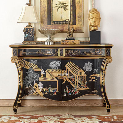 Neoclassical painted art storage sideboard