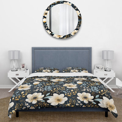 Literie Watercolor Black And White Floral Pattern