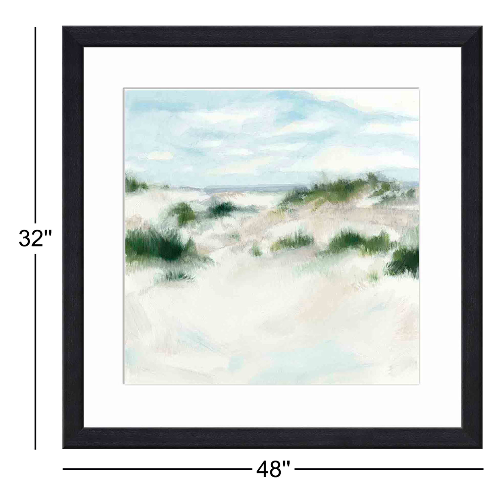 White Sands I by Megan Meagher, Black, 32"H x 48"W