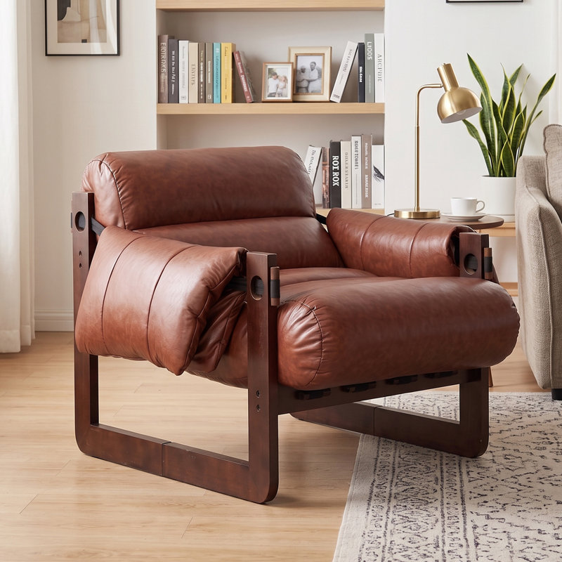 Fauteuil d'appoint 33,5 pouces Mid Century Modern, Brown