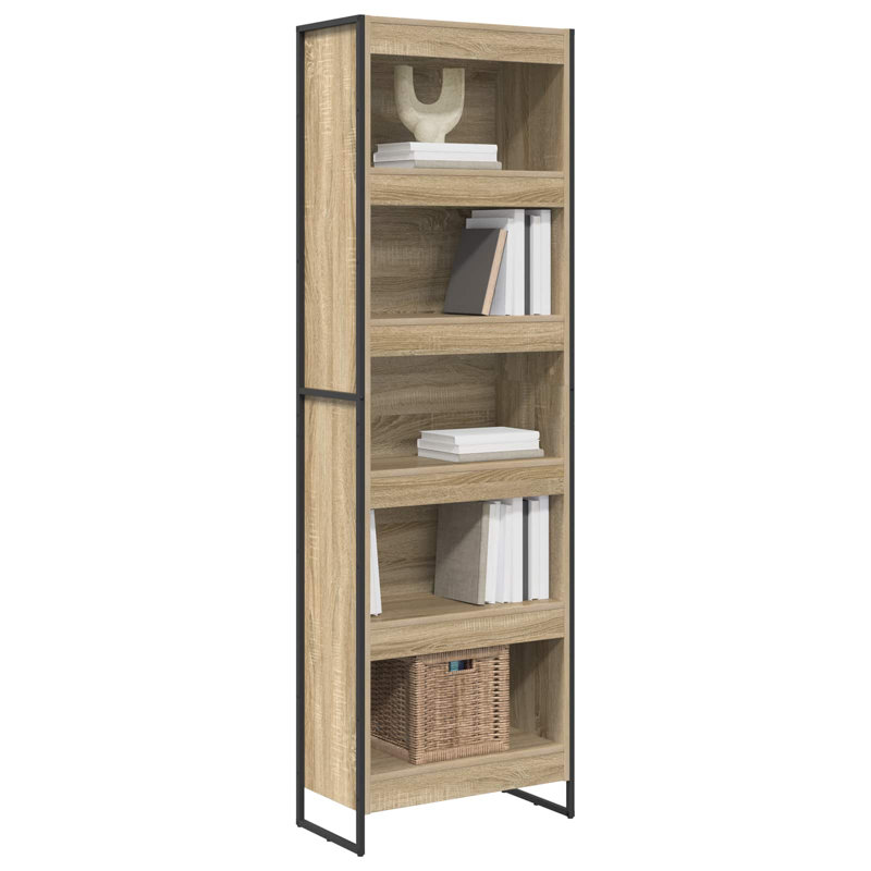 Steel Book Cabinet Bookcase, Sonoma, (5 Shelves) 189.5cm. H x 60cm. W x 30cm. D