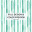 Ensemble de literie à rayures 3 pièces - Ensemble de housse de couette et de coussin décoratif Coastal Mint Breeze-124288522