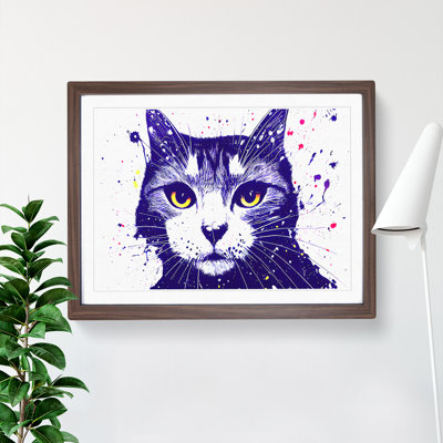 Cat Paint Splatter - Framed Print