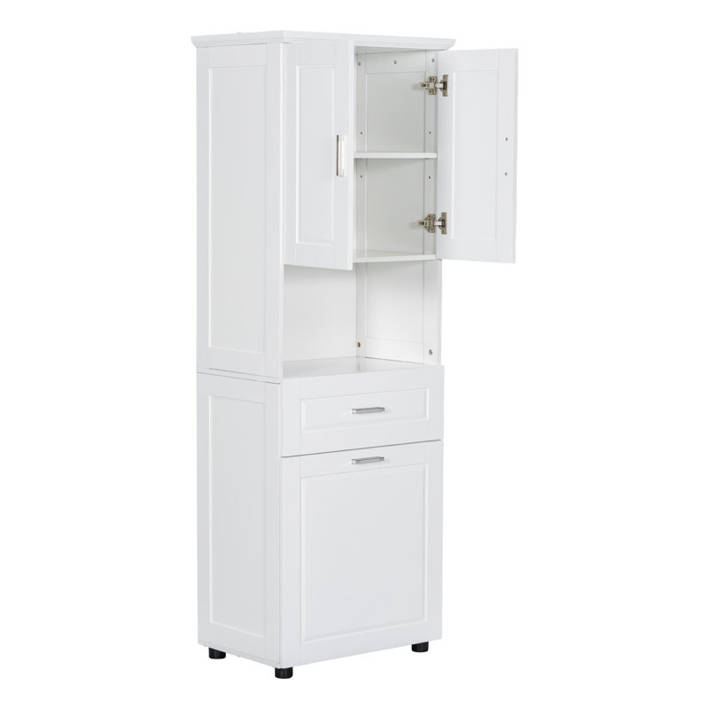 Airah 20'' W x 68'' H x 13'' D Linen Cabinet with 2 Drawers