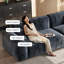 Canapé modulaire en chenille bleue-770399273