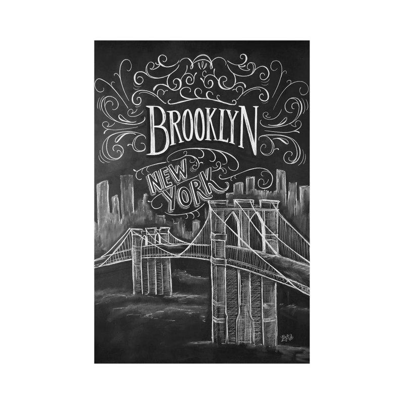 Brooklyn Bridge by Lily & Val - Wrapped Canvas Print, 20.32 cm H x 30.48 cm W