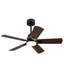 Ventilateur de plafond intérieur / extérieur de 42 pouces avec lumière DEL à intensité variable et télécommande, pales en bois massif de couleur noire, moteur à courant continu réversible à 6 vitesses