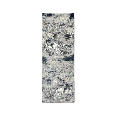 Tapis bleu / gris / brun Ezra