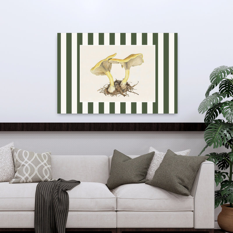 Art contemporain abstrait champignon Chanterelle, 32" H x 48" W