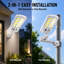 Lampadaires solaires d'extérieur, 160 projecteurs solaires super lumineux étanches 6500K avec capteur de mouvement, angle réglable à 180 °, lumières de sécurité solaires crépusculaires à l'aube pour la cour, l'allée et le parc de stationnement