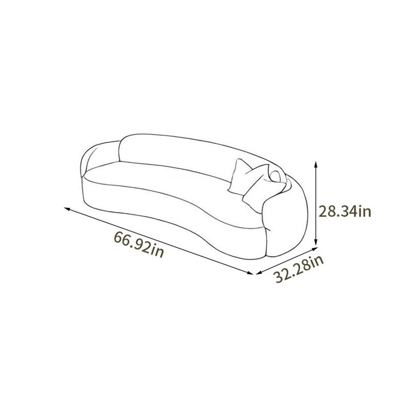 Byrd, Orange/Off-white, 28.34" H x 66.92" W x 32.28" D