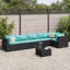 Ensemble de patio 5 pièces avec coussins en polyester noir Latitude Run®-1879274404-1879274402-1879274415