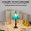 1 - Lampe de table Tiffany bleu-vert de 7 pouces, lampe de table style vitrail artisanale-416853410