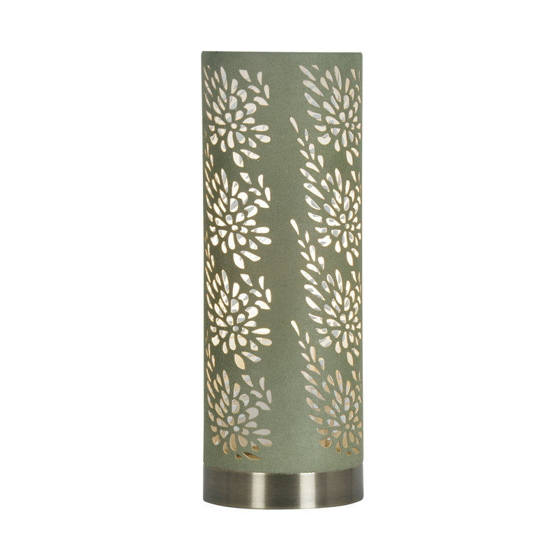 Auderghem Metal Novelty Lamp, Antique Brass Base/Sage Shade
